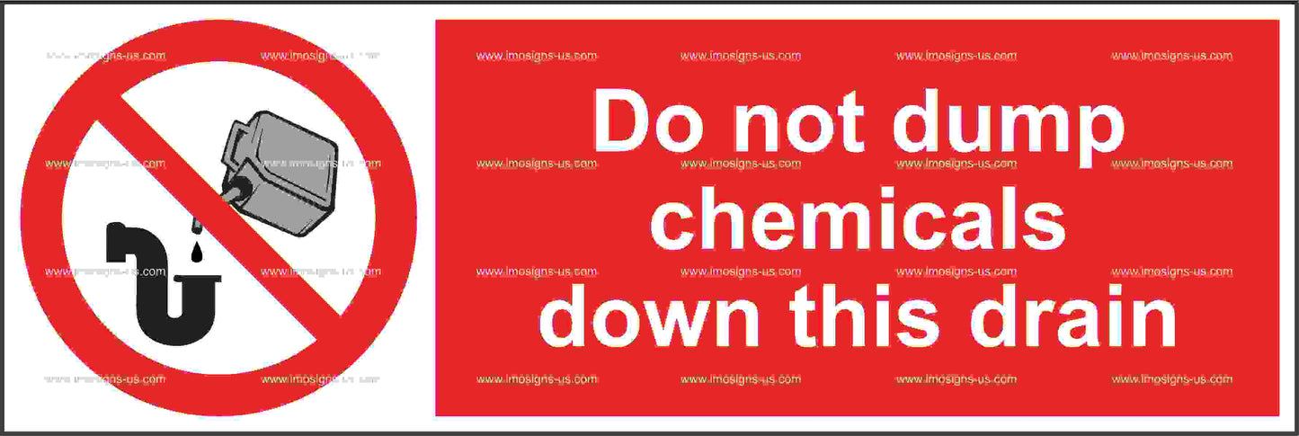 Do Not Dump Chemicals Down This Drain Sign (5.013.3)