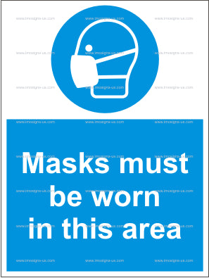 Masks Must Be Worn in This Area Sign (4.011.2)
