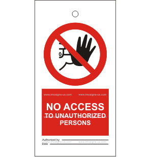 No Access to Unauthorized Persons Tie Tag (7.037)