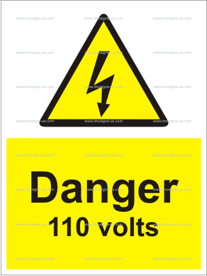 Danger 110 Volts Sign (6.008.5)