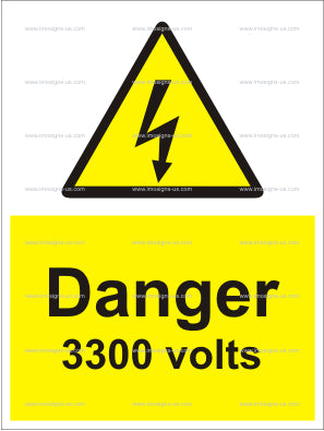 Danger 3300 Volts Sign (6.008.11)