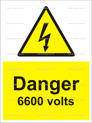 Danger 6600 Volts Sign (6.008.12)
