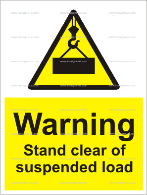 Warning Stand Clear of Suspended Load Sign (6.038.1)