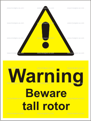 Warning Beware Tail Rotor Sign (6.011.17)