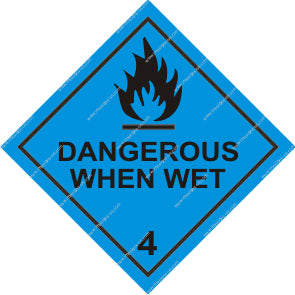 Class 4 Dangerous When Wet Sign (8.013)