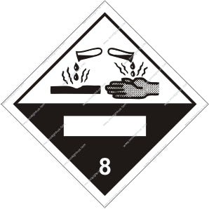 Class 8 Corrosive - Shaded Hand Sign (8.052)