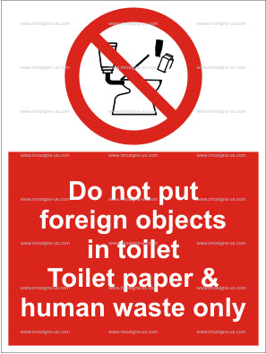 No Foreign Objects in Toilet Sign (5.013.1)
