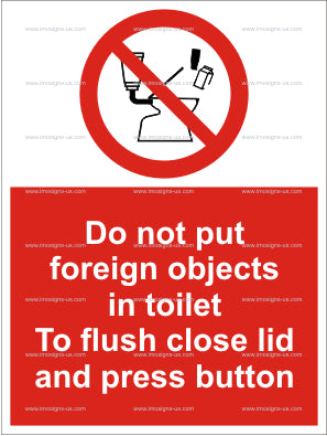 No Foreign Objects in Toilet Vacuum System Sign (5.013.2)