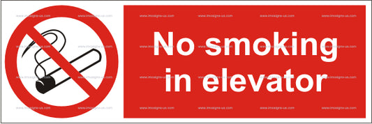 No Smoking in Elevator Sign (5.003.7)