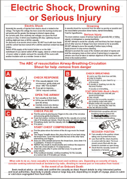 Electric Shock, Drowning or Serious Injury Poster (9.031)