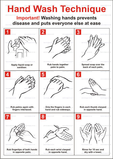Hand Wash Techniques Poster (9.079)