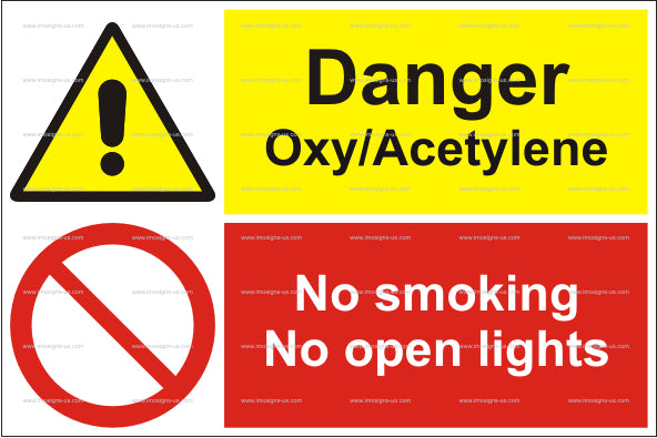 Danger Oxygen Acetylene No smoking Sign (15.053)