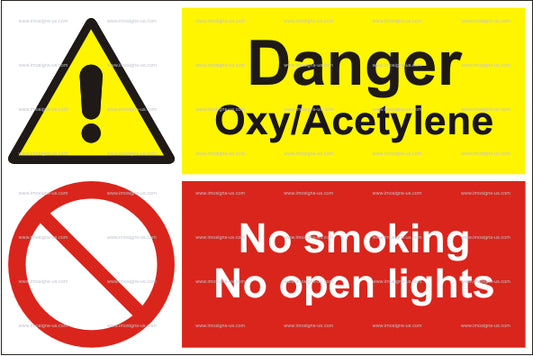 Danger Oxygen Acetylene No smoking Sign (15.053)