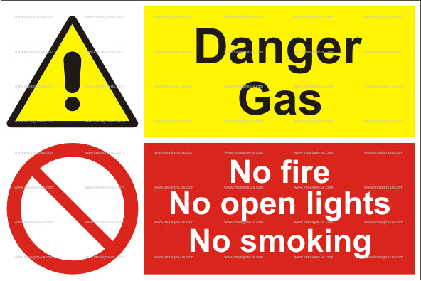 Danger Gas,No Fire Sign (15.032)