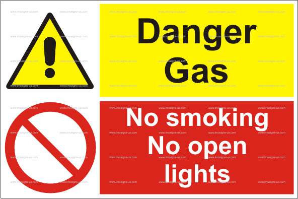 Danger Gas No smoking or Open Lights Sign (15.045)