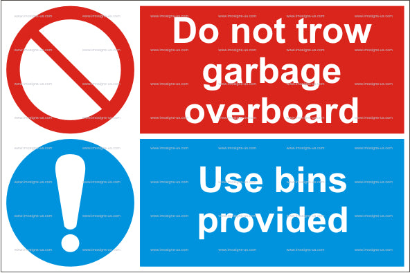 Do Not Throw Garbage Overboard Sign (15.034)