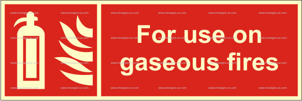 For Use on Gaseous Fires Sign (3.081.4)