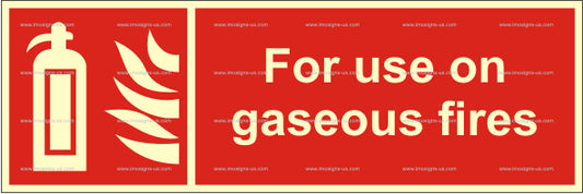 For Use on Gaseous Fires Sign (3.081.4)