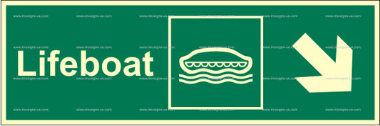 Lifeboat Arrow Diagonally Down Right Sign (2.048.3)