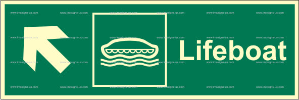 Lifeboat Arrow Diagonally Up Left Sign (2.048.9)