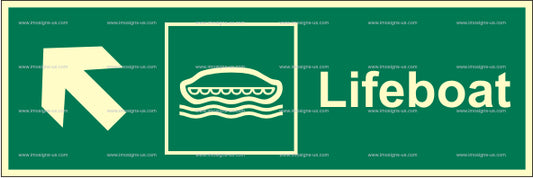 Lifeboat Arrow Diagonally Up Left Sign (2.048.9)
