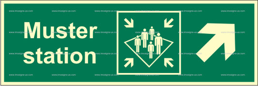 Muster Station Diagonally Up Right Sign (2.050.4)