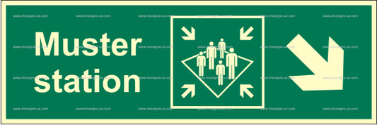 Muster Station Down Right Sign (2.050.2)