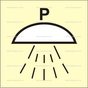Space Protected by Powder Fire Extinguishing System Symbol (3.184)