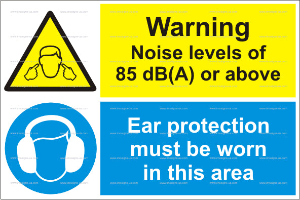 Warning Noise levels of 85 dB Sign (15.047)
