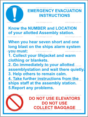 4.013.16 Emergency evacuation instructions