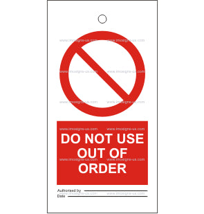 Do Not Use Out Of Order Tie Tag (7.021)