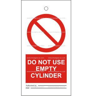 7.022 Tie tag, Do not use empty cylinder