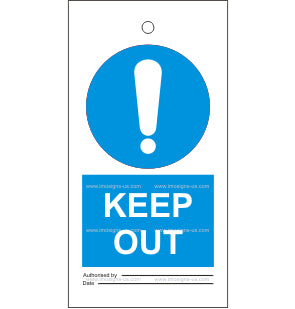 7.038 Tie tag, Keep out