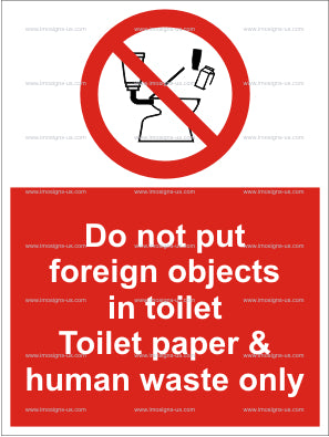 5.013.1 No foreign objects in toilet & symbol