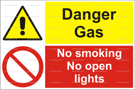 Danger Gas No smoking or Open Lights Sign (15.045)