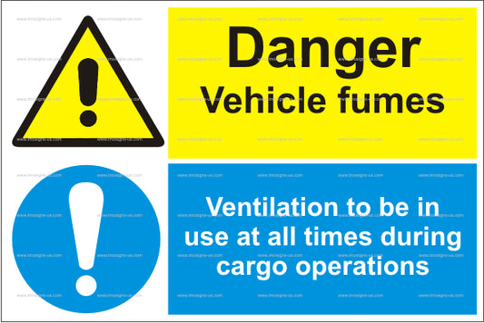 15.021 Danger vehicle fumes Ventilation to be in use