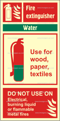 Water Extiguers Sign Water Fire Extinguisher Sign (3.081.12) – SVETODESIGN