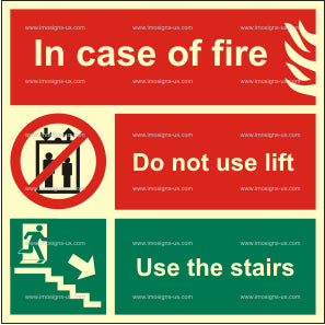 In Case of Fire Do Not Use Lift Sign (3.206)